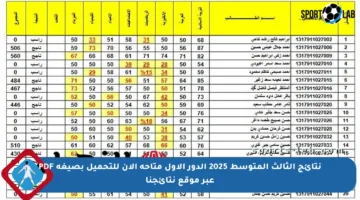 نتائج الثالث المتوسط 2025 الدور الأول متاحة الآن للتحميل بصيغة PDF عبر موقع نتائجنا
